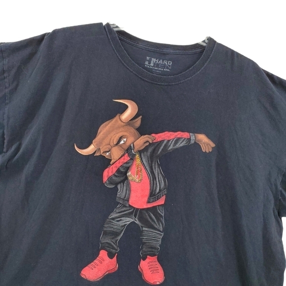 Chicago Bulls Dab T-Shirt Hard Ten 10 Men 3XL Black Crew SS Anthropomorphic - Picture 1 of 10